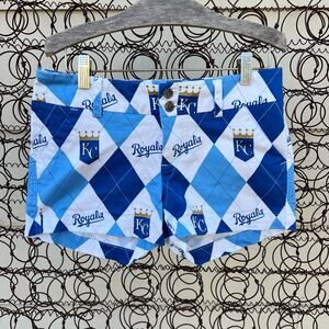 Loudmouth Kansas City Royals Argyle Diamond Women’s Golf Shorts size 2